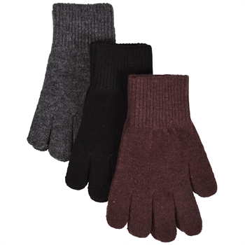 Mikk-Line - 3-pak strikket handsker - Andorra/Antrazite/black